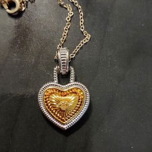 Gold tone heart shape pendant necklace